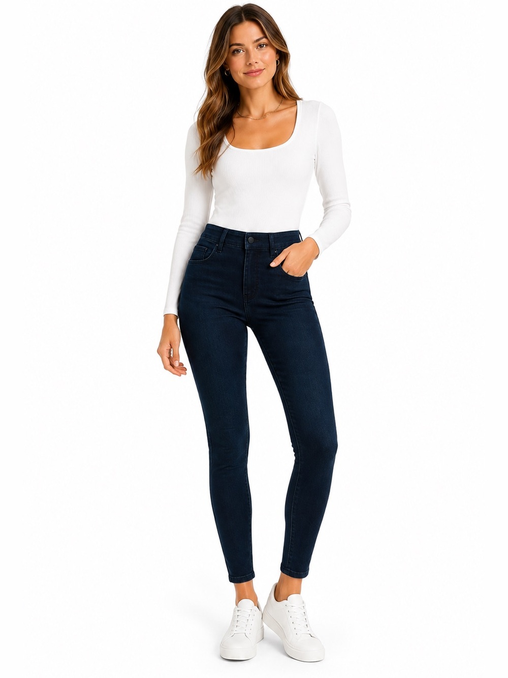 SPANX Jean-ish Ankle Leggings Twilight Rinse Dark Wash Tall NWOT Size Small